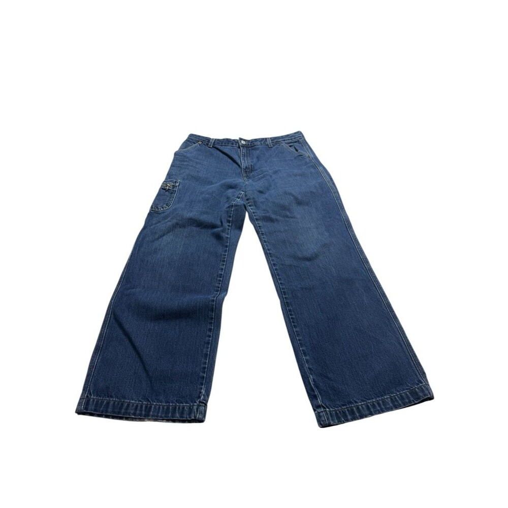 Vintage 2002 Levi’s 589 Loose Cargo Denim Jeans Skater Streetwear Utility Sz 16